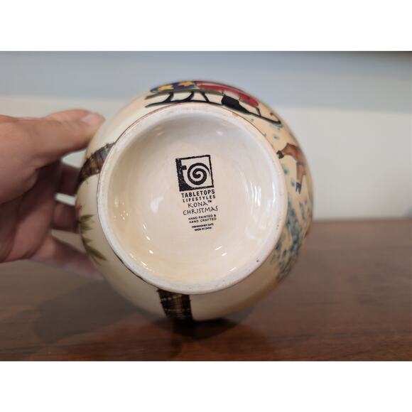 Vintage Hand-Painted Ceramic Bowl – Tabletops Lifestyles “Kona Christmas” - Picture 7 of 7